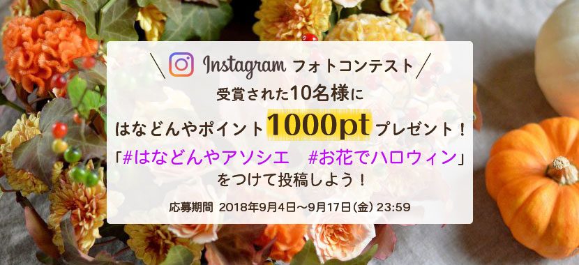 Instagramフォトコンテスト お花でハロウィン はなどんやマガジン